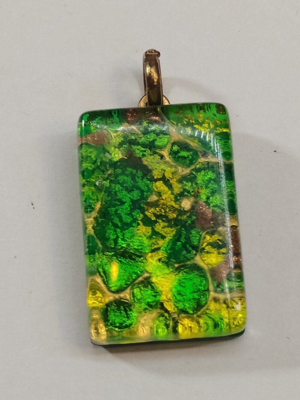 Murano Glass Pendant Charm Signed Authentic Italian Jewelry Green